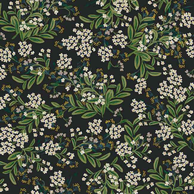 Cornflower Black & Green Wallpaper - York Wallcoverings - RP7384