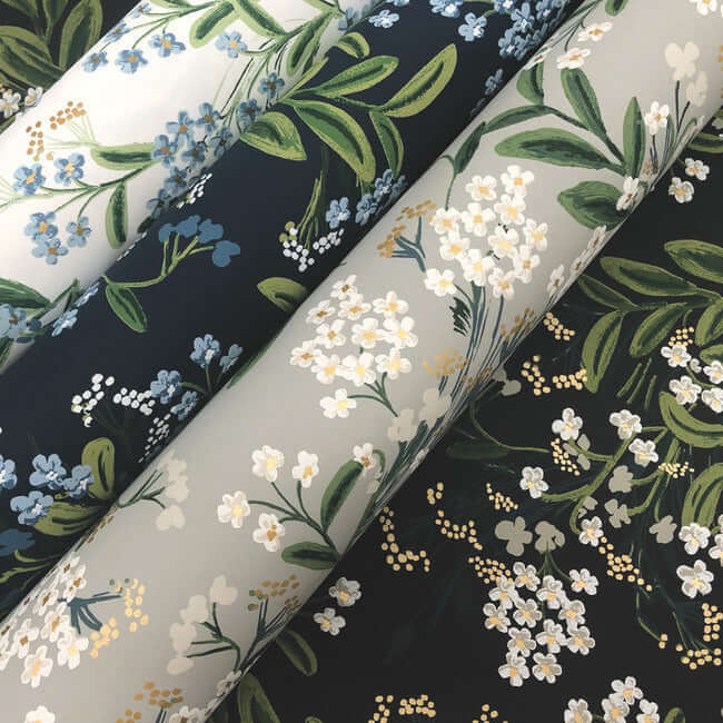 cornflower-wallpaper-black-york-wallcoverings-rp7384 - York Wallcoverings Wallpaper