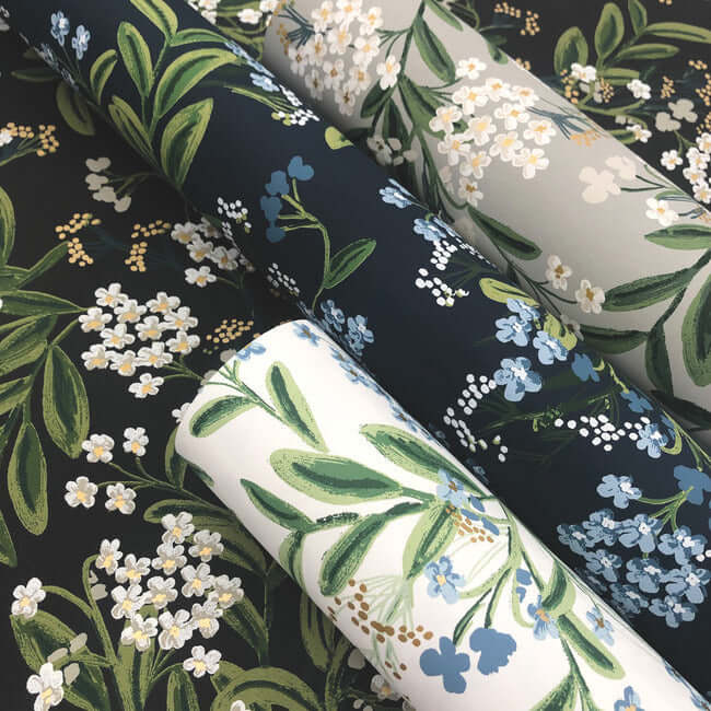 cornflower-wallpaper-navy-york-wallcoverings-rp7385 - York Wallcoverings Wallpaper