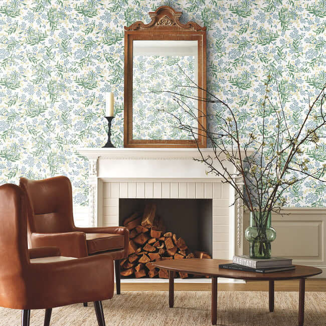 cornflower-wallpaper-white-york-wallcoverings-rp7382 - York Wallcoverings Wallpaper