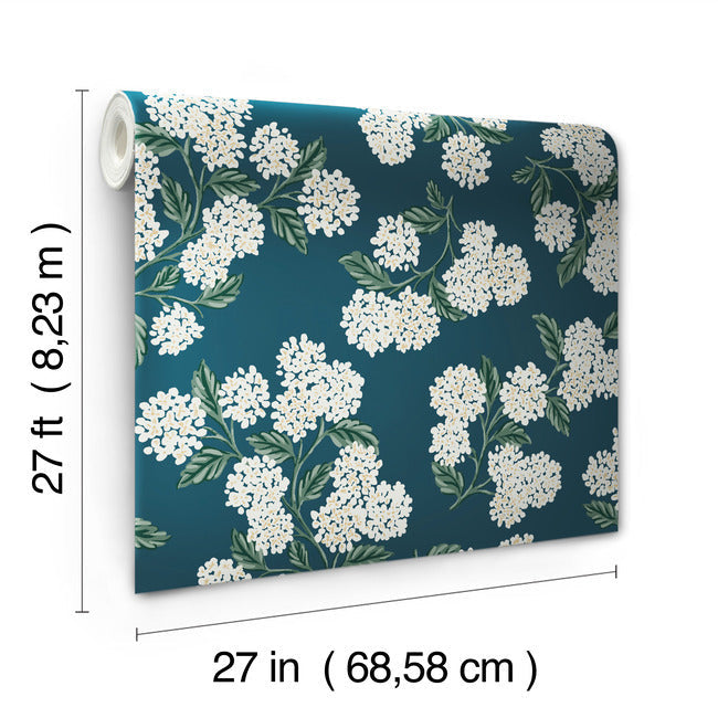 hydrangea-wallpaper-teal-york-wallcoverings-rp7395