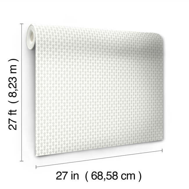 petal-wallpaper-white-metallic-silver-york-wallcoverings-rp7361 - York Wallcoverings Wallpaper