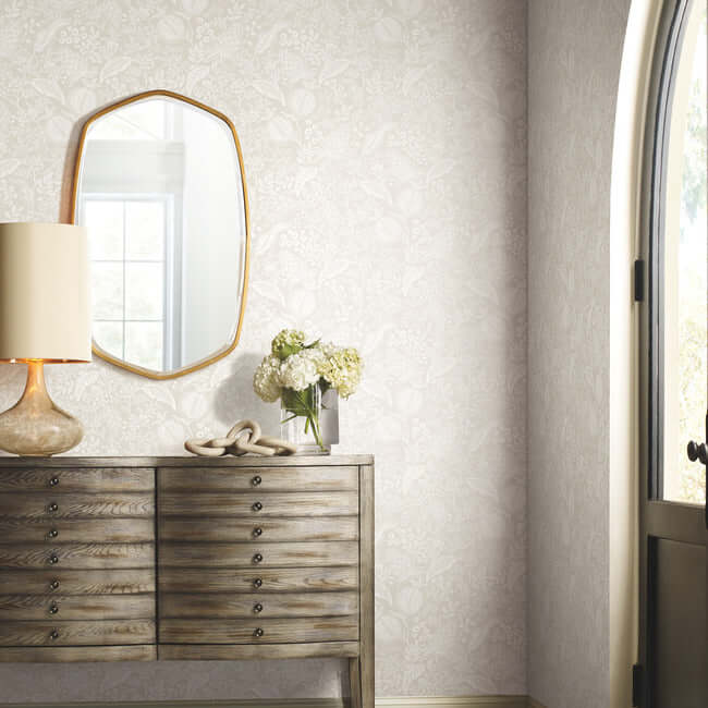 pomegranate-wallpaper-beige-white-york-wallcoverings-rp7388 - York Wallcoverings Wallpaper