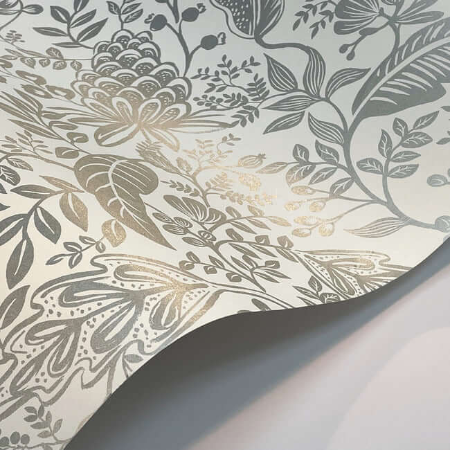 pomegranate-wallpaper-white-metallic-silver-york-wallcoverings-rp7387 - York Wallcoverings Wallpaper