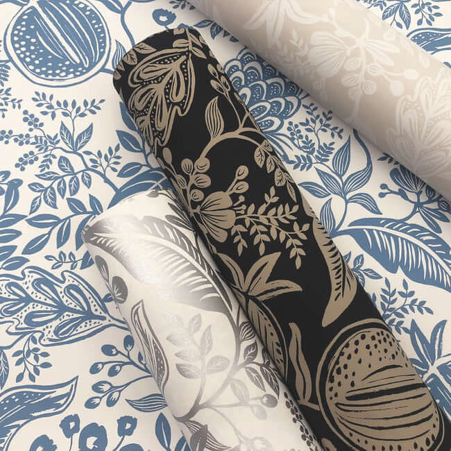 pomegranate-wallpaper-white-metallic-silver-york-wallcoverings-rp7387 - York Wallcoverings Wallpaper