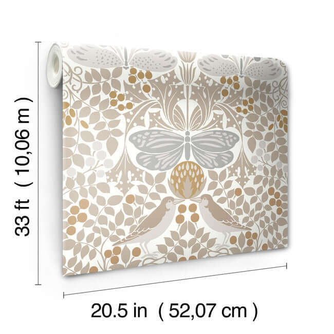 butterfly-garden-white-wallpaper-york-wallcoverings-ac9163 - York Wallcoverings Wallpaper
