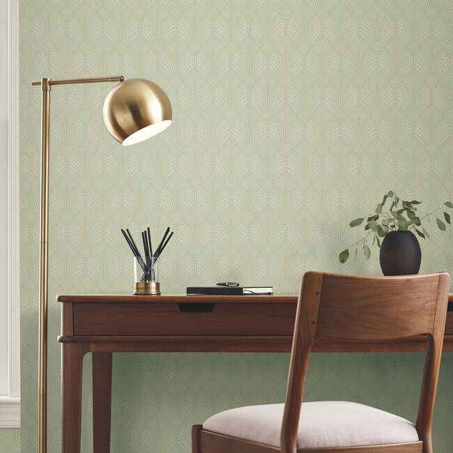 Craftsman Green Wallpaper - York Wallcoverings - AC9185 - York Wallcoverings Wallpaper
