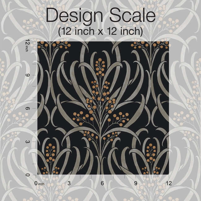 calluna-black-gold-metallic-wallpaper-york-wallcoverings-ac9145 - York Wallcoverings Wallpaper