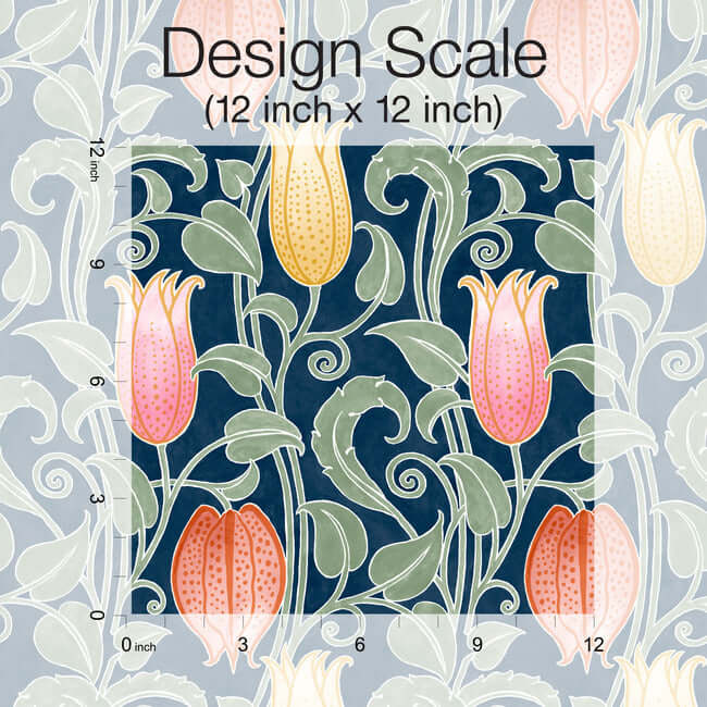 canterbury-bells-navy-wallpaper-york-wallcoverings-ac9203 - York Wallcoverings Wallpaper