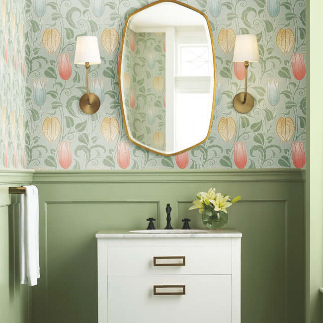 canterbury-bells-sage-wallpaper-york-wallcoverings-ac9202 - York Wallcoverings Wallpaper