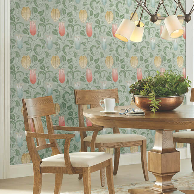 canterbury-bells-sage-wallpaper-york-wallcoverings-ac9202 - York Wallcoverings Wallpaper
