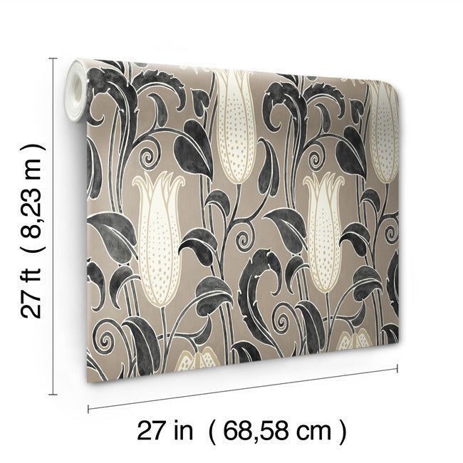 canterbury-bells-wallpaper-taupe-york-wallcoverings-ac9206