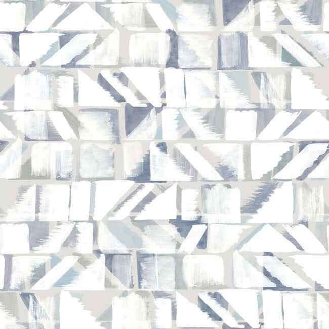 Refraction Blue & Grey Peel & Stick Wallpaper - York Wallcoverings - PSW1221RL