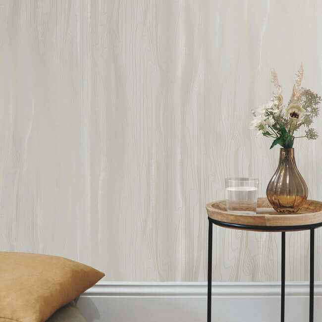 Fantasy Faux Bois Taupe & Gold Wallpaper - York Wallcoverings - DT5032