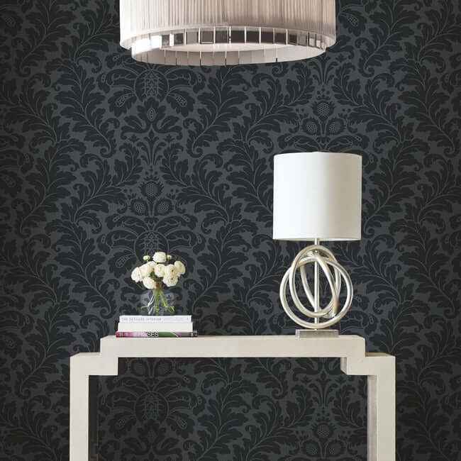 Modern Romance Black Wallpaper - York Wallcoverings - DT5044 - York Wallcoverings Wallpaper