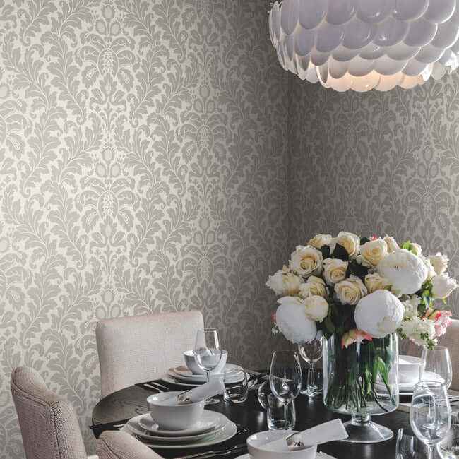Modern Romance Grey Wallpaper - York Wallcoverings - DT5041 - York Wallcoverings Wallpaper