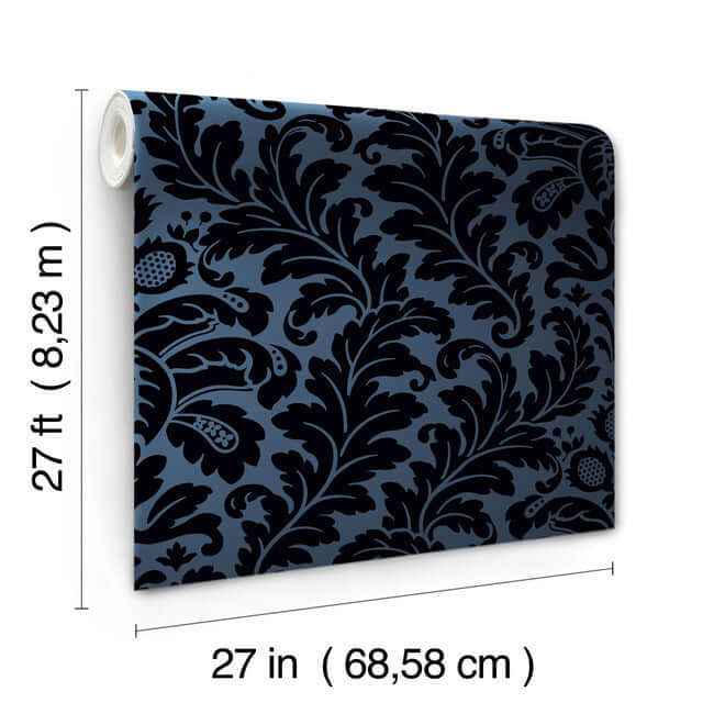 Modern Romance Navy Wallpaper - York Wallcoverings - DT5042 - York Wallcoverings Wallpaper