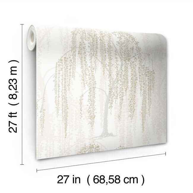 Willow Glow Neutral Wallpaper - York Wallcoverings - DT5061 - York Wallcoverings Wallpaper