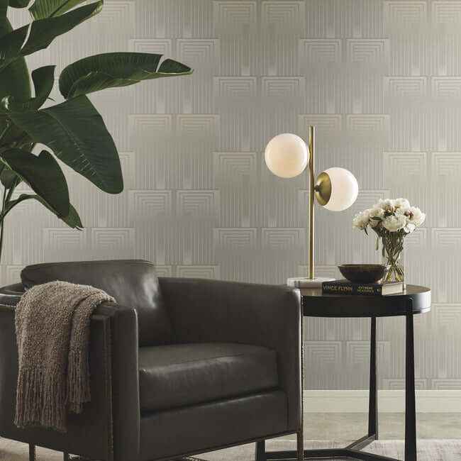 Vanishing Taupe & Pearl Wallpaper - York Wallcoverings - DT5071