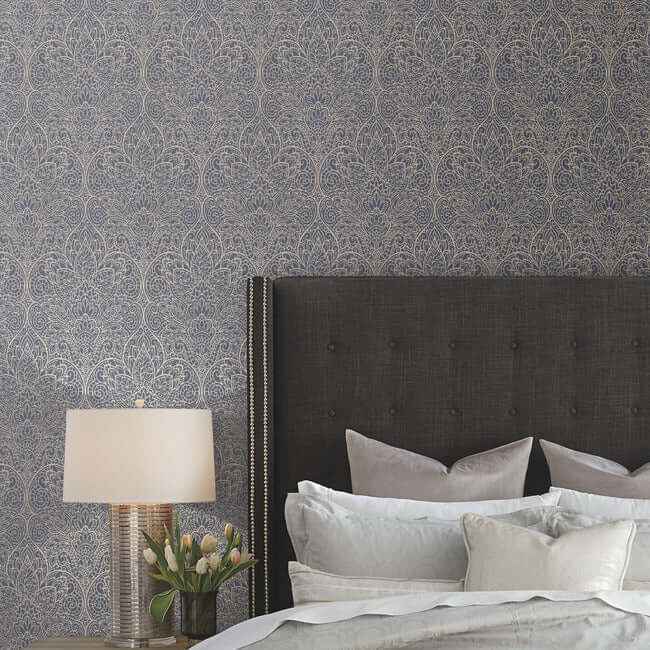Paradise Navy & Gold Wallpaper - York Wallcoverings - DT5013 - York Wallcoverings Wallpaper