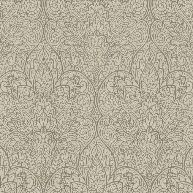 Paradise Brown Metallic Wallpaper - York Wallcoverings - CD4010