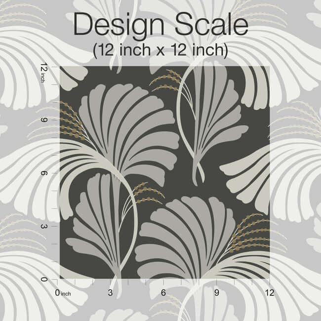 dancing-leaves-black-wallpaper-york-wallcoverings-dt5134 - York Wallcoverings Wallpaper