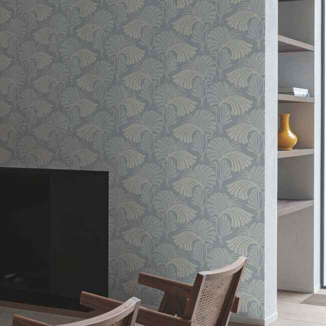 Dancing Leaves Light Blue Wallpaper - York Wallcoverings - DT5132