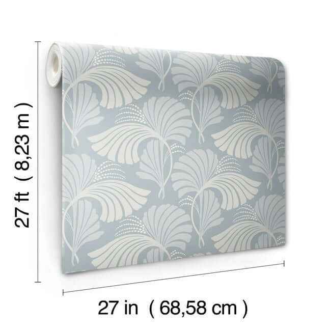 Dancing Leaves Light Blue Wallpaper - York Wallcoverings - DT5132 - York Wallcoverings Wallpaper