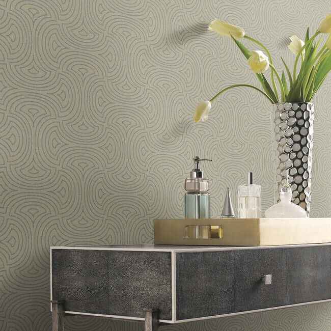 Hourglass Tan Wallpaper - York Wallcoverings - DT5141