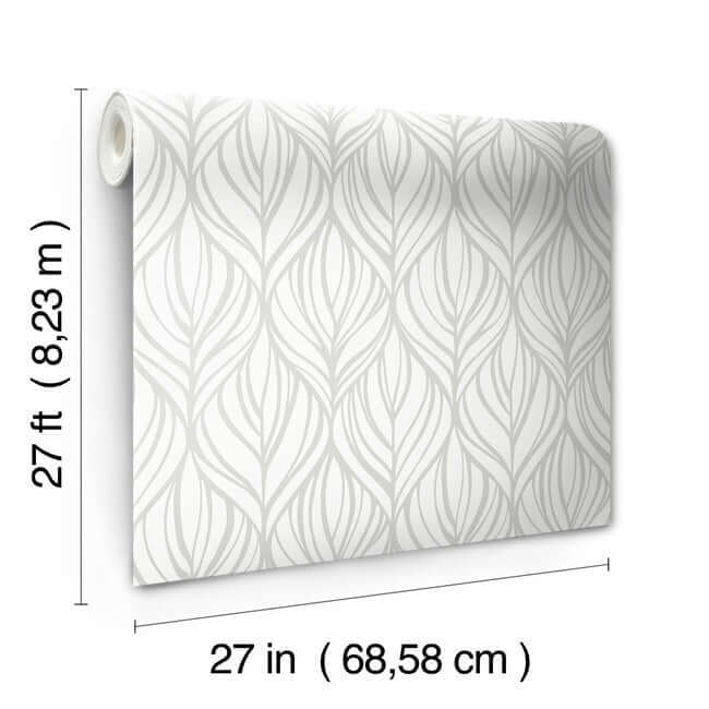 palma-white-silver-wallpaper-york-wallcoverings-dt5084 - York Wallcoverings Wallpaper