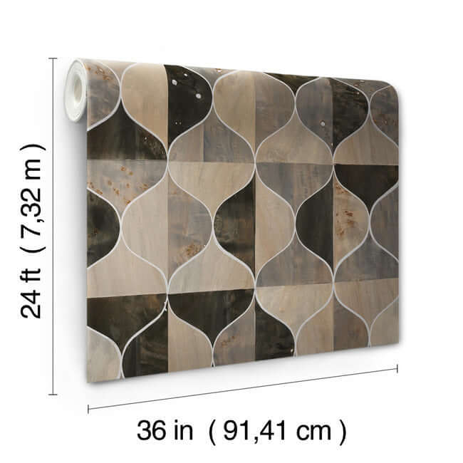 burlwood-ogee-black-taupe-wallpaper-york-wallcoverings-dt5001 - York Wallcoverings Wallpaper