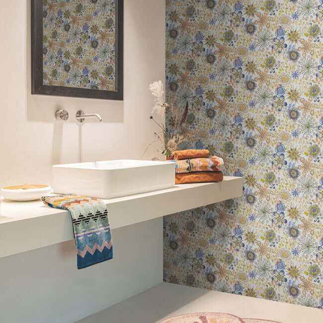 Magic Garden Blue & Green Wallpaper - York Wallcoverings - MI10313 - York Wallcoverings Wallpaper