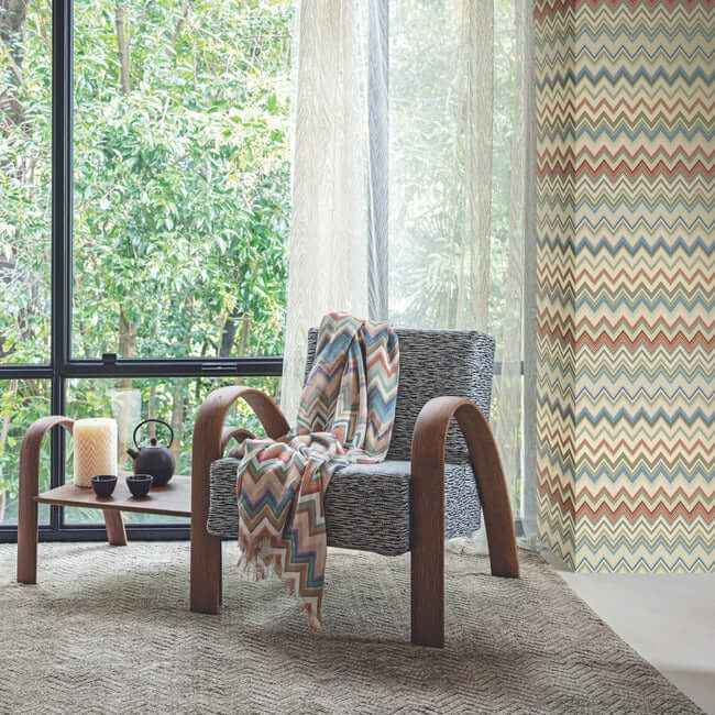 Happy Zigzag Orange Wallpaper - York Wallcoverings - MI10330 - York Wallcoverings Wallpaper