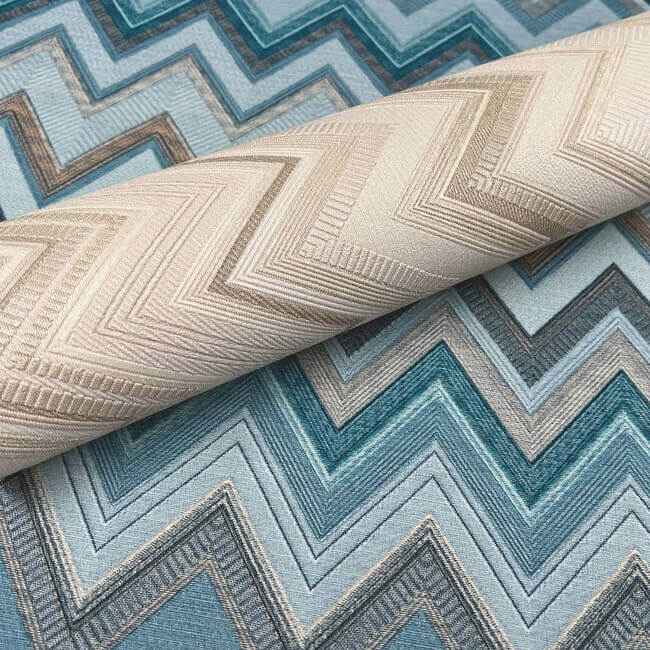 Happy Zigzag Neutral Wallpaper - York Wallcoverings - MI10334 - York Wallcoverings Wallpaper