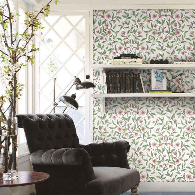 Jasmine Coral Wallpaper - York Wallcoverings - GO8252