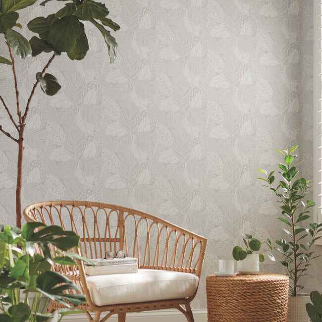 Vinca Grey Wallpaper - York Wallcoverings - GO8223 - York Wallcoverings Wallpaper