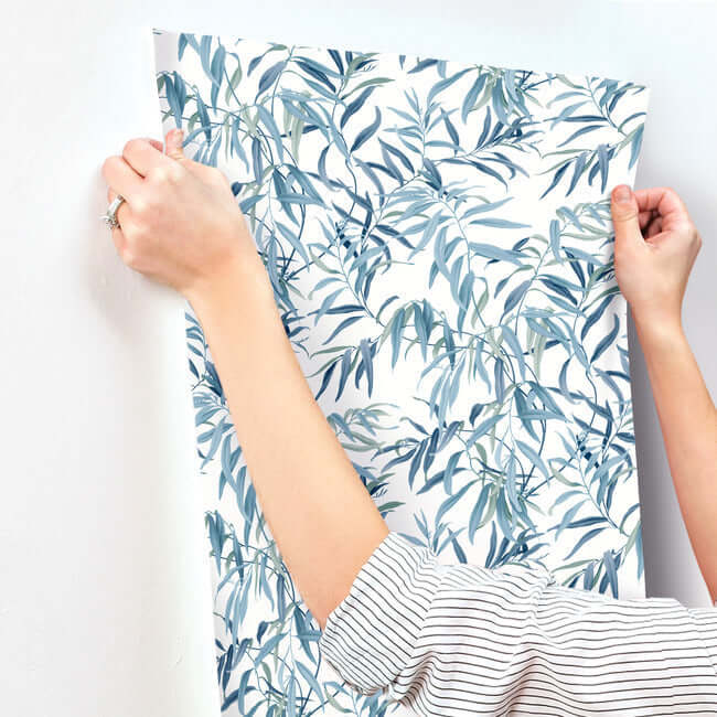 willow-grove-sky-blue-wallpaper-york-wallcoverings-go8242 - York Wallcoverings Wallpaper