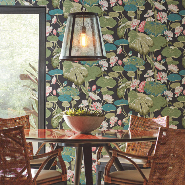 lotus-pond-wallpaper-cotton-peacock-york-wallcoverings-go8293
