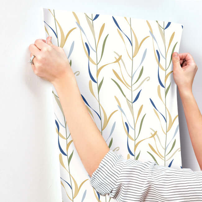 chloe-vine-ochre-wallpaper-york-wallcoverings-go8325 - York Wallcoverings Wallpaper