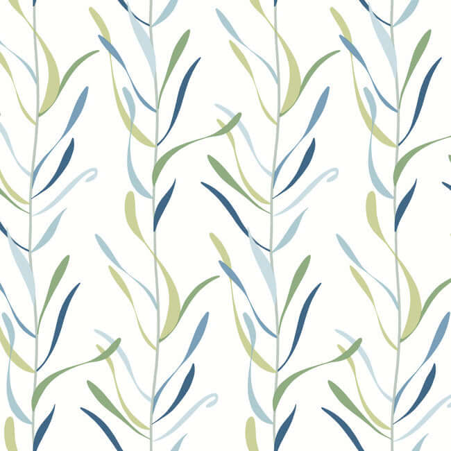 chloe-vine-peacock-wallpaper-york-wallcoverings-go8323 - York Wallcoverings Wallpaper