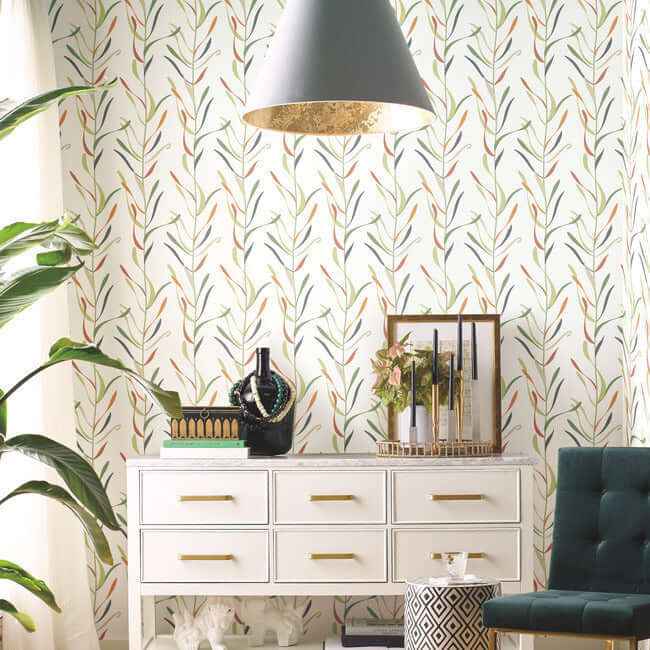 Chloe Vine Sienna Wallpaper - York Wallcoverings - GO8321