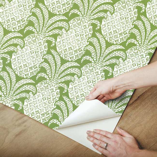 colony-club-palm-green-peel-stick-wallpaper-york-wallcoverings-psw1392rl - York Wallcoverings Wallpaper