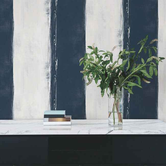 Ink Wash Navy Wallpaper - York Wallcoverings - CC1272 - York Wallcoverings Wallpaper