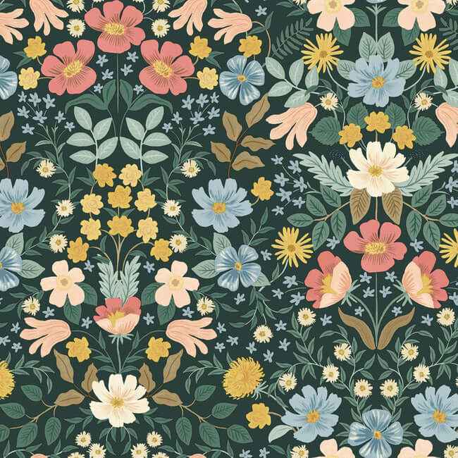 Bramble Garden Emerald Peel & Stick Wallpaper - York Wallcoverings - PSW1477RL