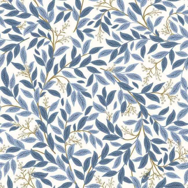 Willowberry Blue & White Peel & Stick Wallpaper - York Wallcoverings - PSW1469RL