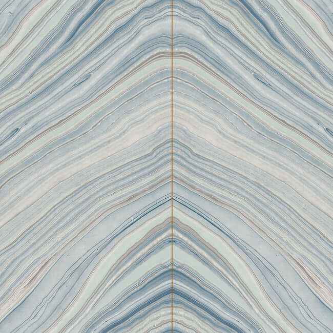 Onyx Strata Mist Blue Peel & Stick Wallpaper - York Wallcoverings - PSW1421RL