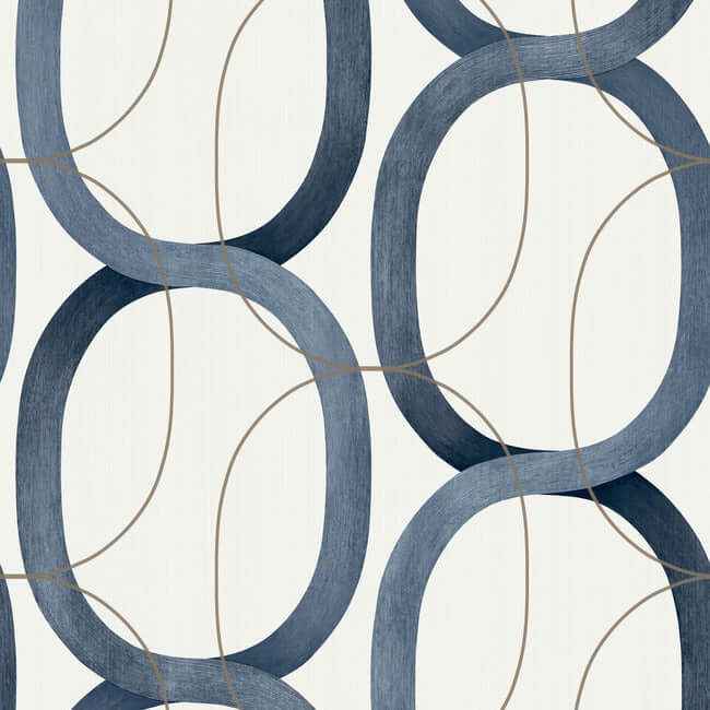 Interlock Navy Peel & Stick Wallpaper - York Wallcoverings - PSW1420RL