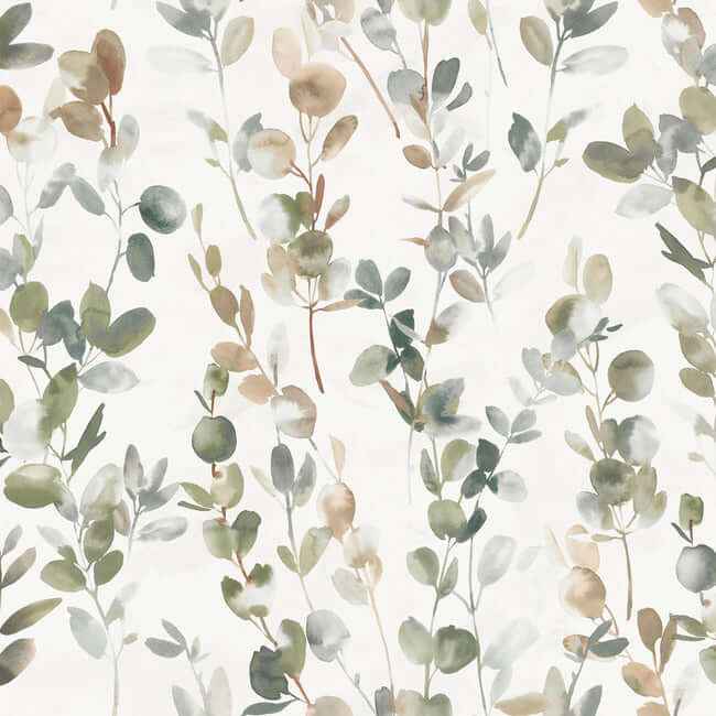 Joyful Eucalyptus Green Peel & Stick Wallpaper - York Wallcoverings - PSW1430RL