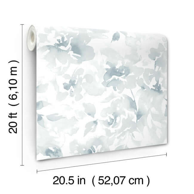 renewed-floral-blue-wallpaper-york-wallcoverings-psw1492rl - York Wallcoverings Wallpaper