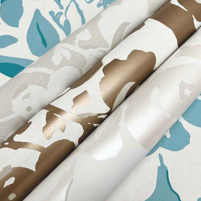 Brushstroke Floral Taupe Wallpaper - York Wallcoverings - BL1735 - York Wallcoverings Wallpaper